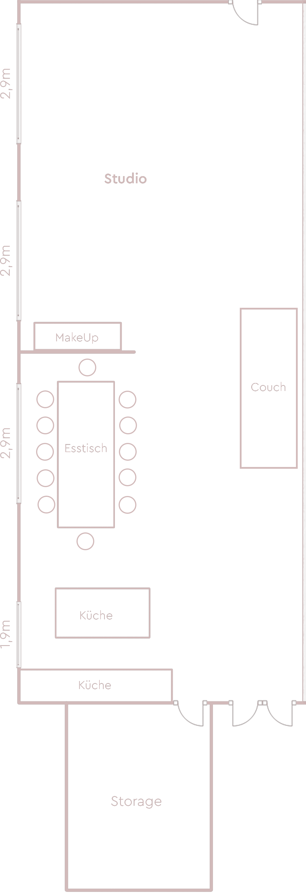 Grundriss, 135qm studioflaeche,